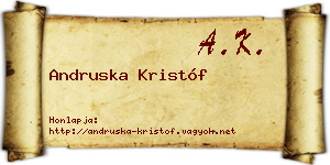 Andruska Kristóf névjegykártya