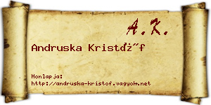 Andruska Kristóf névjegykártya