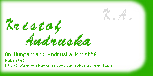 kristof andruska business card